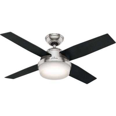 Hunter Dempsey 44 In. Brushed Nickel Ceiling Fan with Light Kit and Handheld Remote Control