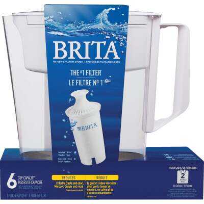 Brita White 6-Cup Water Filter Pitcher