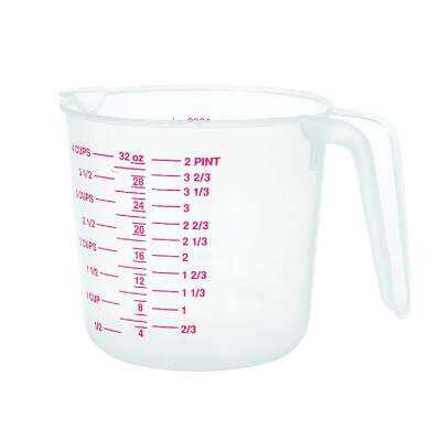 Anchor Hocking Essentials 8 Cup Clear Glass Measuring Batter Bowl